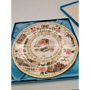 Coalport  1980 Plate to Commemorate The Queen Mother's 80th Birthday